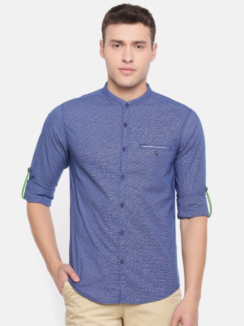 

SPYKAR Men Blue Slim Fit Checked Casual Shirt