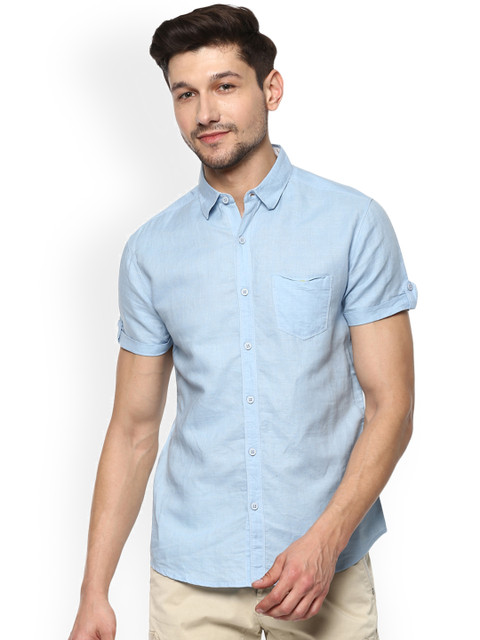 

SPYKAR Men Blue Slim Fit Solid Casual Shirt