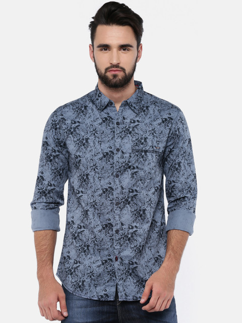 

SPYKAR Men Blue Regular Fit Printed Casual Shirt