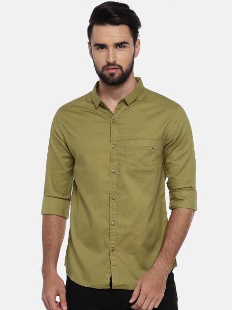 

SPYKAR Men Khaki Slim Fit Solid Casual Shirt