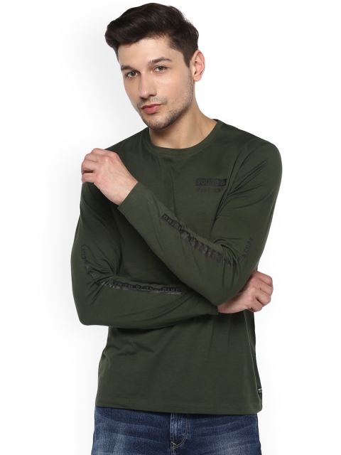 

SPYKAR Men Olive Green Printed Round Neck T-shirt