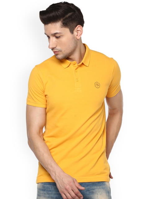 

SPYKAR Men Yellow Solid Slim Fit Polo Collar Pure Cotton T-shirt