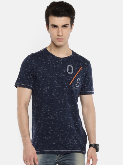 

SPYKAR Men Blue Printed Round Neck T-shirt