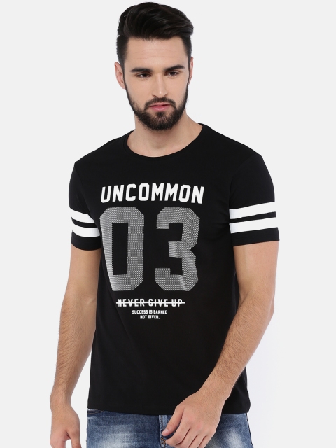 

SPYKAR Men Black Printed Round Neck T-shirt