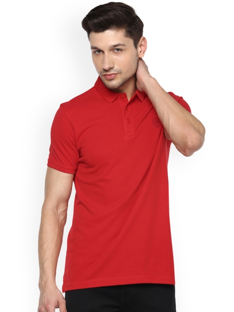 

SPYKAR Men Red Solid Slim Fit Polo Collar T-shirt