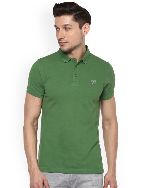 

SPYKAR Men Green Solid Slim Fit Polo Collar T-shirt