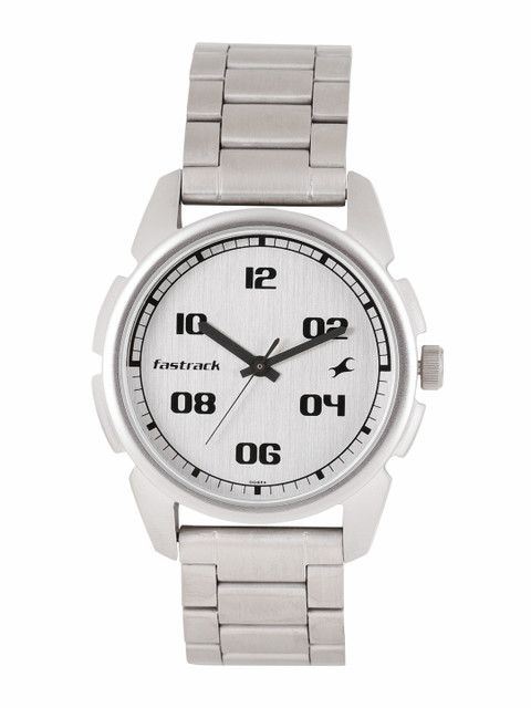 

Fastrack Men Silver-Toned & Black Analogue Watch