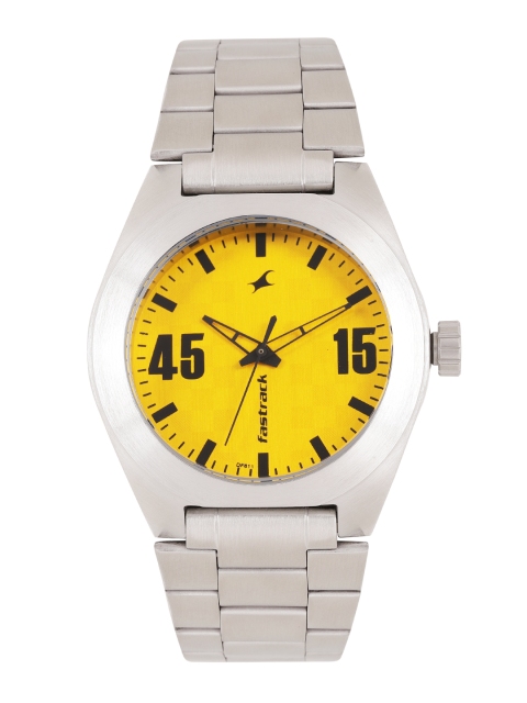 

Fastrack Men Yellow & Silver-Toned Analogue Watch