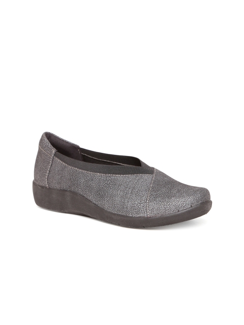 

Clarks Women Grey Slip-On Sneakers