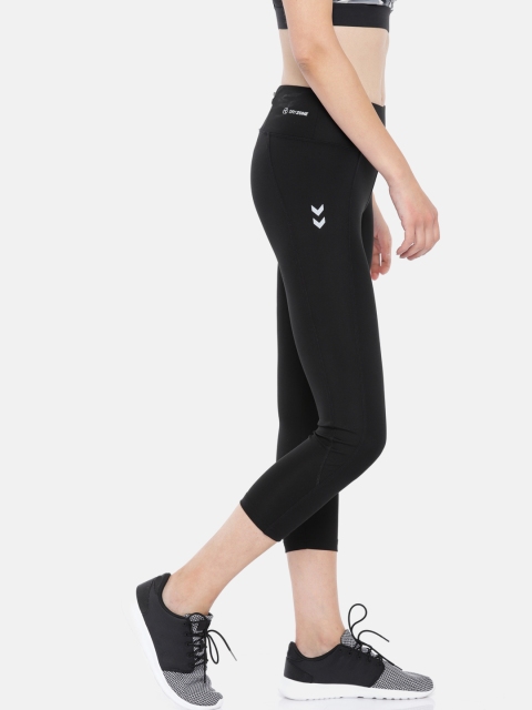 

hummel Black Solid Three-Fourth TAMMY DRY-ZONE Tights