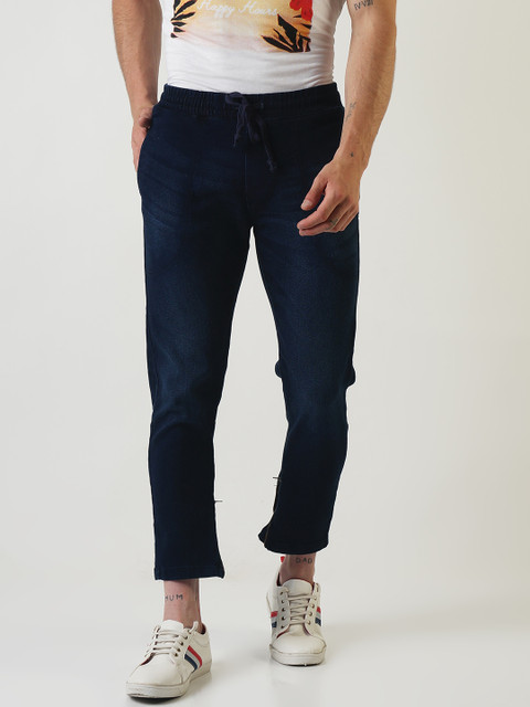 

SHELTR Men Blue Smart Slim Fit Solid Regular Trousers