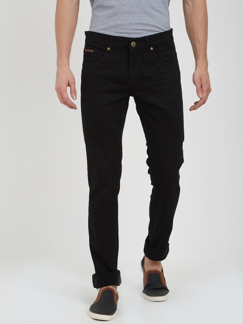

BOLTS and BARRELS Men Black Slim Fit Low-Rise Clean Look Stretchable Jeans