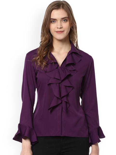 

MABISH by Sonal Jain Women Purple Solid A-Line Top