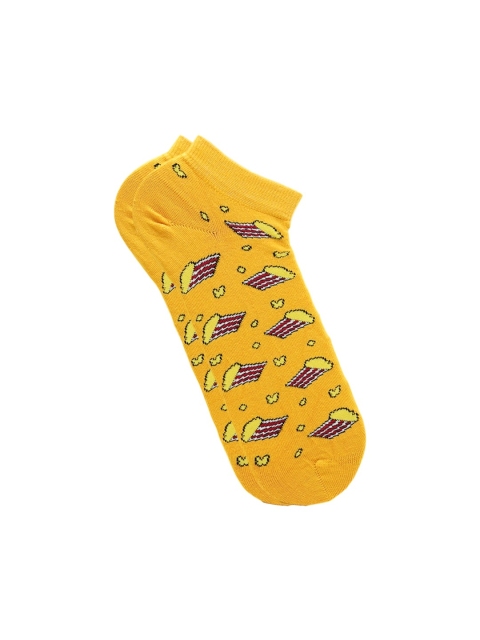 

Soxytoes Unisex Yellow Printed Socks