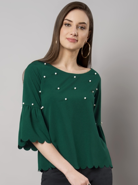 

FabAlley Women Green Embellished Top