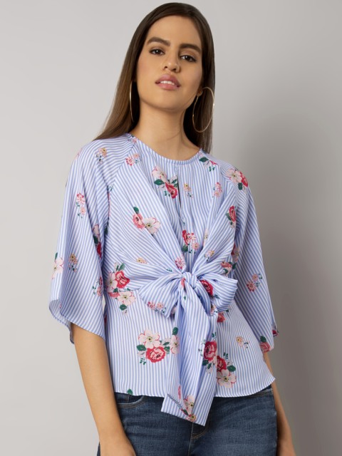 

FabAlley Women Blue Printed Top