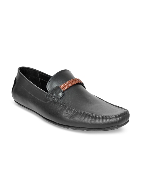 

Allen Cooper Men Black Leather Loafers