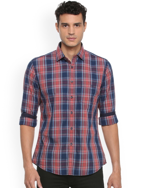 

Van Heusen Sport Men Blue & Red Slim Fit Checked Casual Shirt