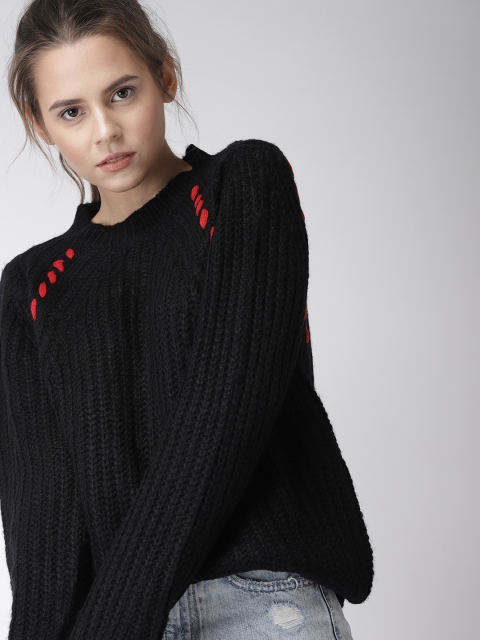 

Harvard Women Black Solid Pullover