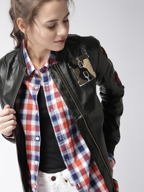 

Harvard Women Black Self Design Bomber