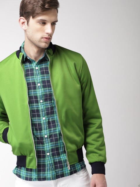 

Harvard Men Green Solid Bomber