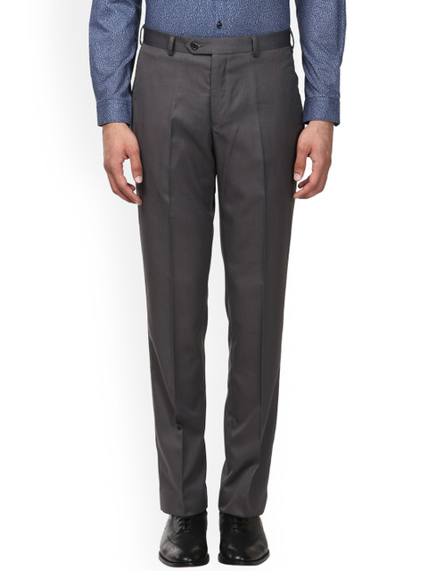 

Park Avenue Men Grey Slim Fit Solid Formal Trousers