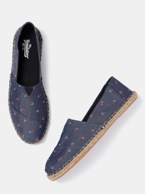 

Roadster Men Navy Blue Printed Denim Espadrilles