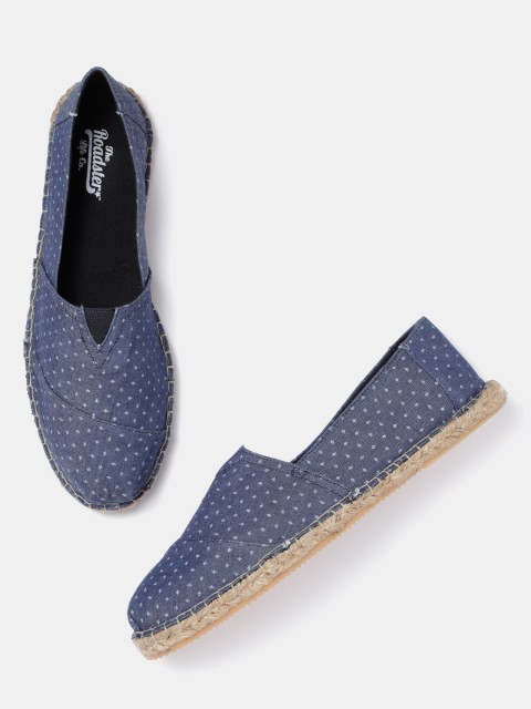 

Roadster Men Blue Printed Denim Espadrilles