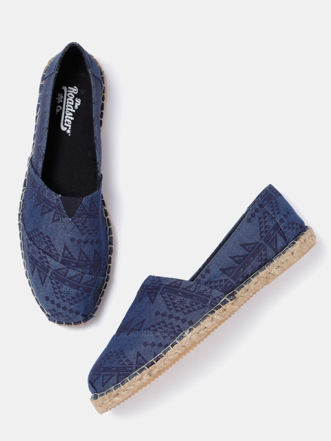 

Roadster Men Navy Blue Printed Denim Espadrilles