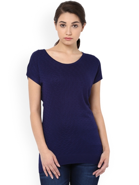 

Van Heusen Woman Blue Self Design Top