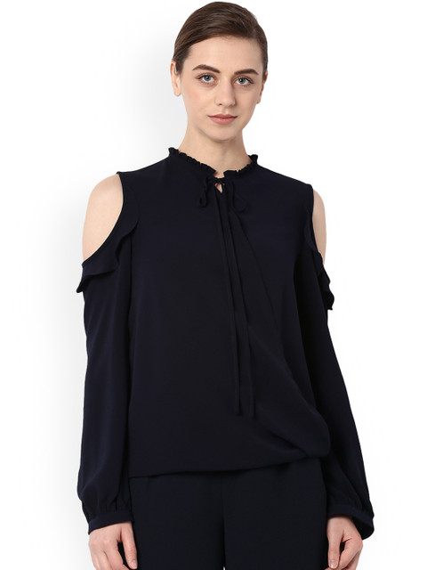 

Van Heusen Woman Navy Blue Solid Top