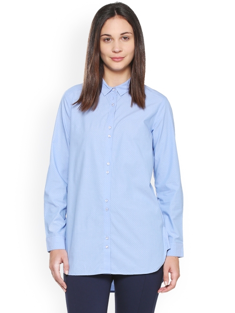 

Van Heusen Woman Blue Regular Fit Printed Casual Shirt