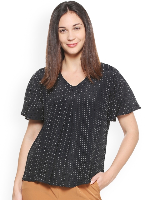 

Van Heusen Woman Black Printed A-Line Top