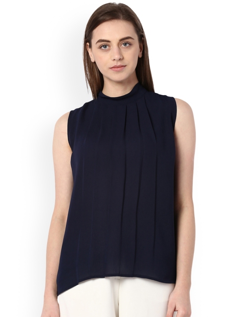 

Van Heusen Woman Navy Blue Solid Top