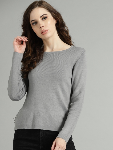 

Roadster Women Grey Solid Sweater