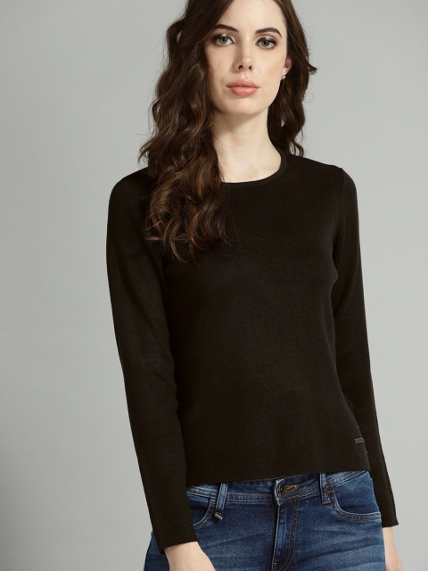 

Roadster Women Black Solid Sweater