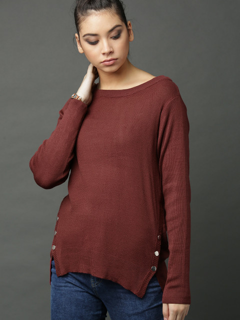 

Roadster Women Rust Red Solid Pullover