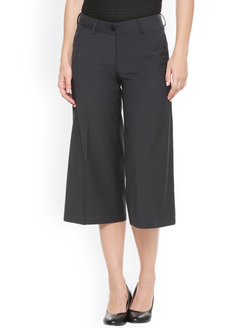 

Van Heusen Woman Women Charcoal Regular Fit Solid Culottes