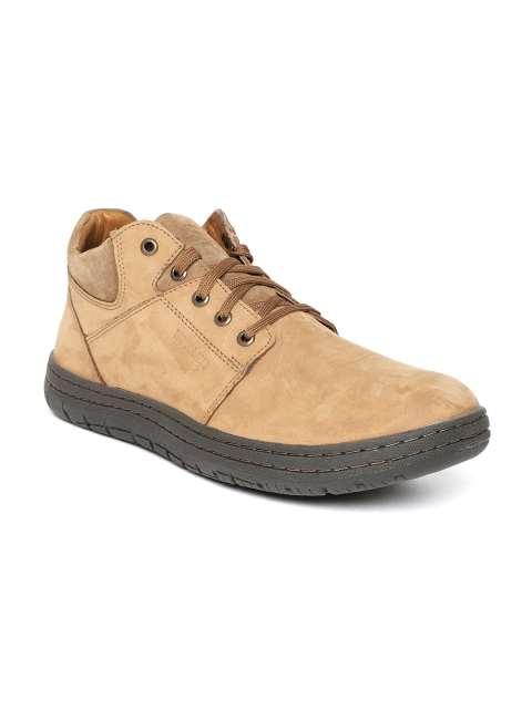 

Woodland Men Tan Brown Nubuck Leather Flat Boots