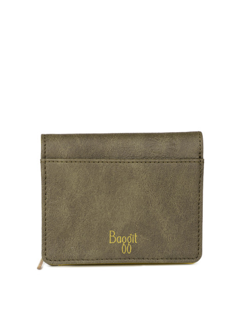 

Baggit Women Olive Green Solid Two Fold Wallet