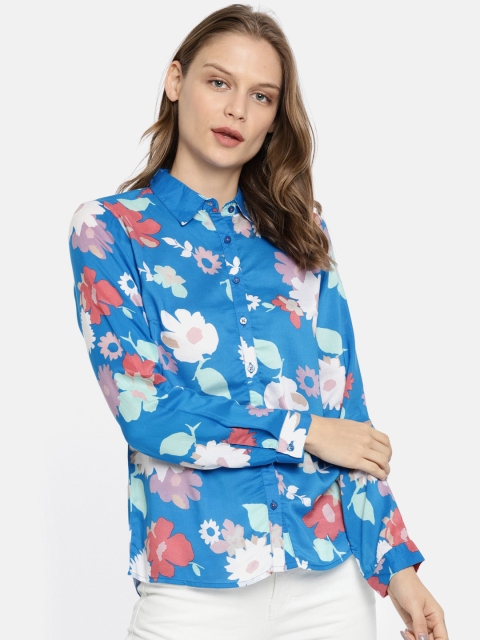 

Pepe Jeans Women Blue & Multicoloured Slim Fit Printed Casual Shirt