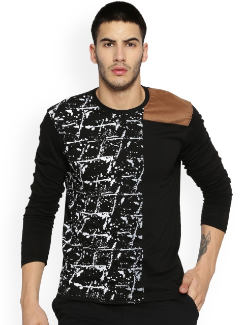 

Campus Sutra Men Brown Printed Round Neck T-shirt