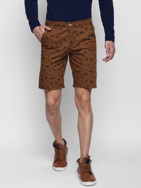 FiTZ Men Brown Printed Regular Fit Chino Shorts