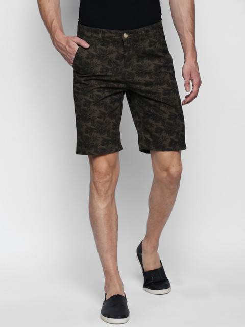 

FiTZ Men Taupe Printed Regular Fit Chino Shorts
