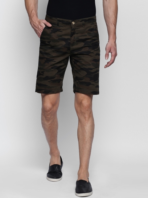 

FiTZ Men Taupe Printed Regular Fit Chino Shorts
