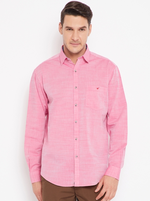 

Wills Lifestyle Men Pink Regular Fit Solid Casual Shirt
