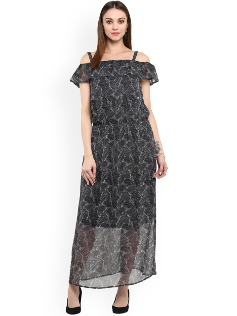 

Color Cocktail Women Black Printed Maxi Dress