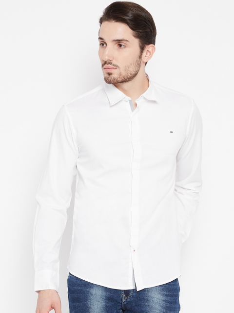 

SPYKAR Men White Slim Fit Solid Casual Shirt
