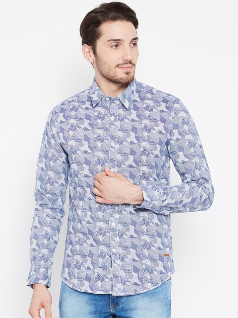 

SPYKAR Men Blue Regular Fit Printed Casual Shirt