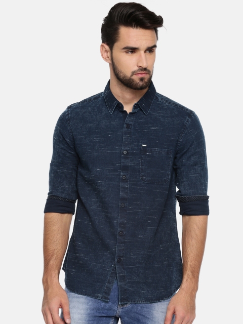 

SPYKAR Men Blue Slim Fit Solid Casual Shirt